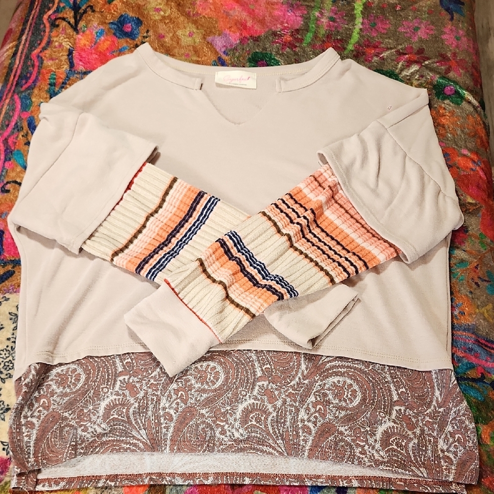 Sugarfox Beige Textured Fabric